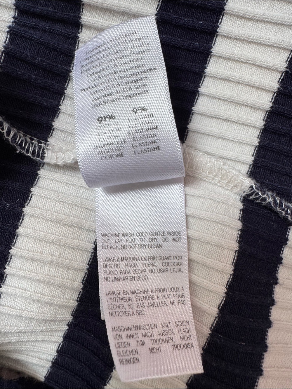 MOTHER The Chin Ups Midi Ribbed Tank Dress Stripes White Navy Bodycon Small - Picture 12 of 14